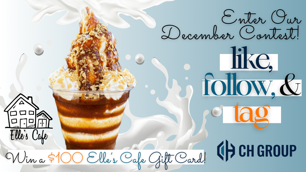 Enter our December contest! Like, follow & tag. Elle's cafe. myCH.ca Win a $100 Elle's Cafe Gift Card!